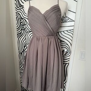 NWT Banana Republic Taupe Dress spaghetti straps pleats lined